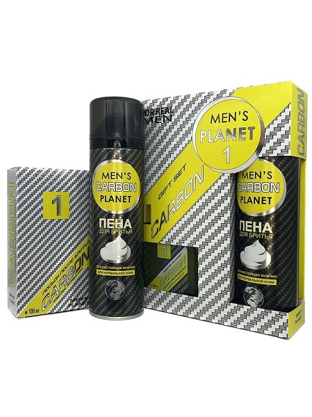 п.набор муж. Men's Planet CARBON 1 (лосьон п/бритья 100мл+пена д/бритья 200мл)/Фестива/7