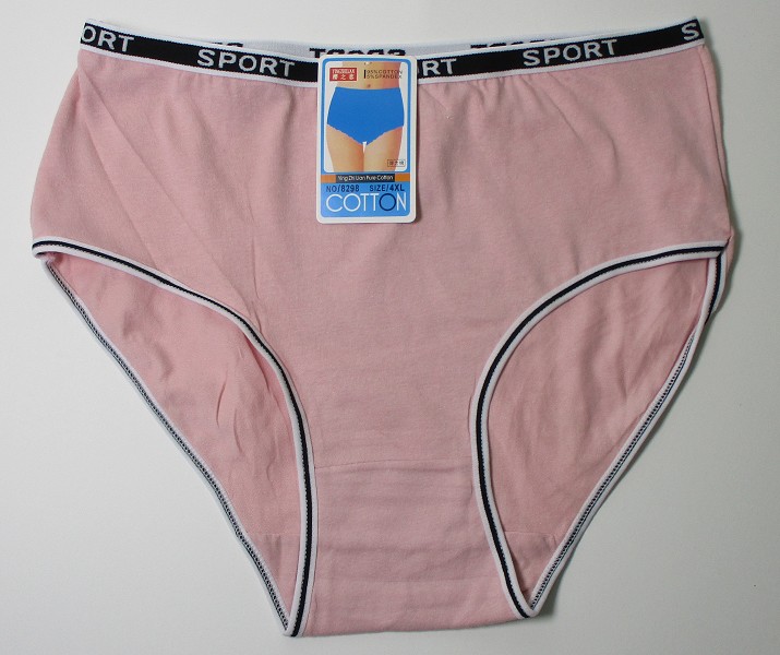 трусы жен. Cotton (Yi - AN) 8298 Однотон. Sport р. 4XL(50-52) св.розов. (95%хлопок5%спанд)//Текс