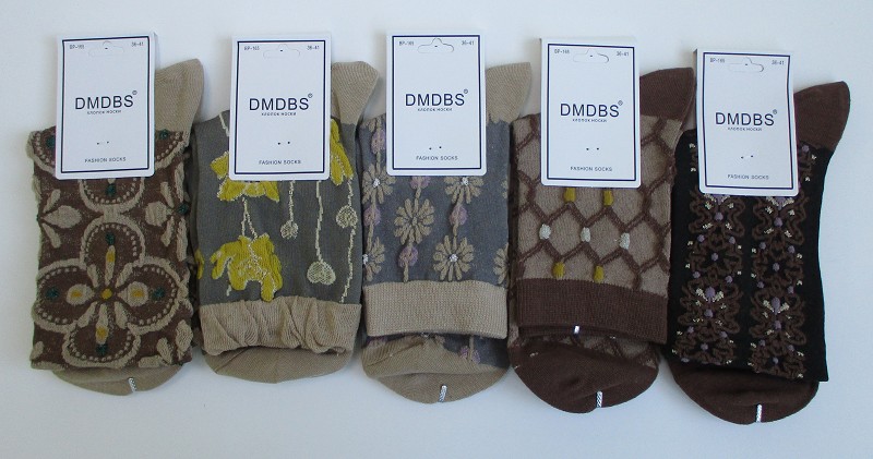 носки жен. DMDBS Коричневый р.36-41микс с узор.(80%хлоп15%п/а5%спанд) лето/Текс/10