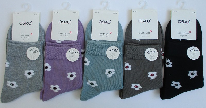 носки жен. OSKO Рисунок р.37-41 микс (90%хлоп7%п/а3%спанд) лето/Текс/10