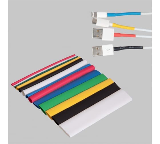 термоусадочная трубка набор №3 MULTICOLOR 13шт.по 10см разноцв.REXANT/ХозТовар