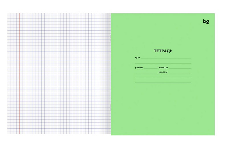 тетрадь 18л клетка А5 офсет Зеленая BG (364862)/Рел/160