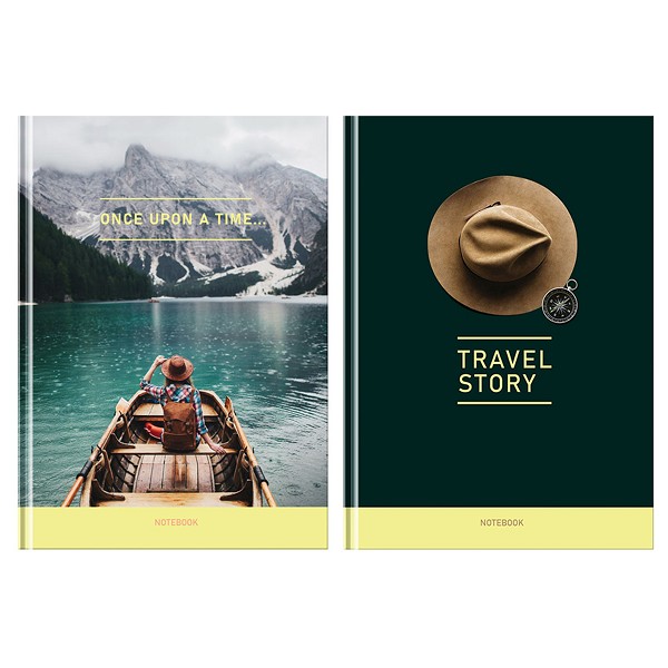 блокнот -бизнес А5 80л Travel story, глянцевая ламинация, клетка, в асс. BG 342386/Рел/10