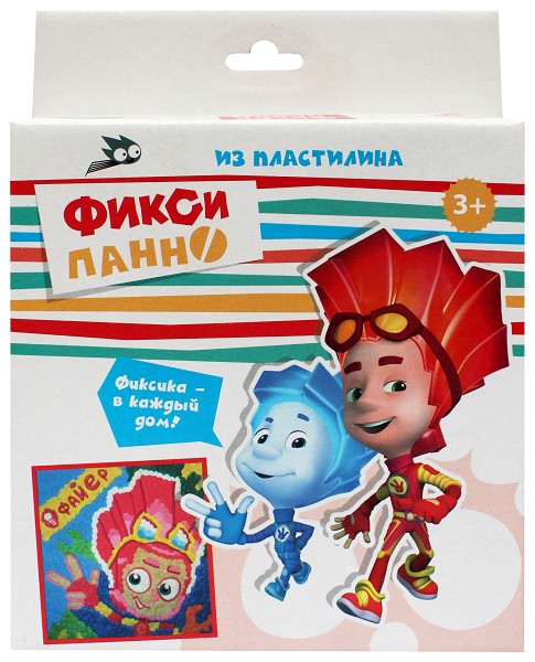 набор д/творчества Панно 18,5*22,5см Фиксики ФАЙЕР из пластилина (картинка с изобр, пластилин (10 цветов), стека) /Центрум