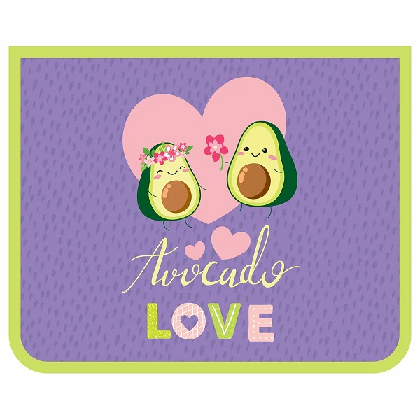 папка д/тетрадей А5 Avocado, пластик, на молнии 240*190*40мм  ArtSpace 348205/Рел/12