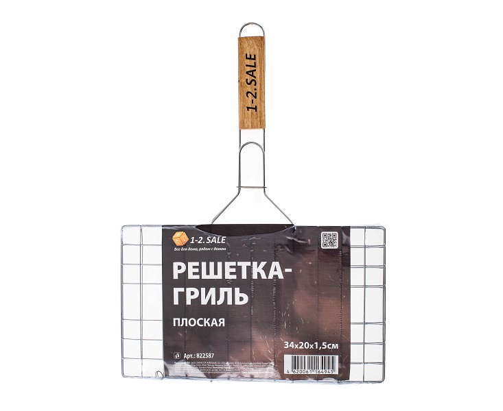 решетка для гриля и барбекю Плоская 1-2 Sale 34*20*1,5см /СБ/24
