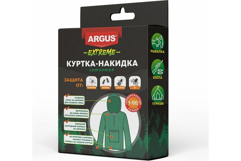 сетка антимоскитная КУРТКА-НАКИДКА Аргус на молнии /Ав/12