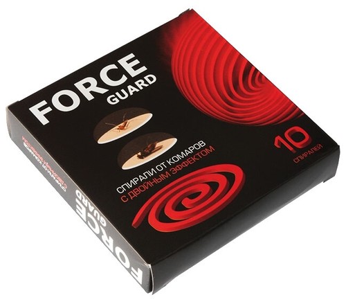 инс спираль FORCE guard от комаров 10шт с двойн.эффектом КРАСНЫЕ/ФГард/60