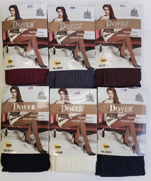 колготки жен. Dover 8849-1 р.42-48 молочные с рис. фантазийные (80модал 15%па 5%эластан) теплые/Текс/10