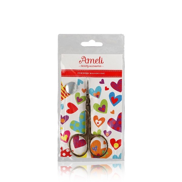 ножницы маникюр. Ameli золото 9см 3038481/Дрог/5