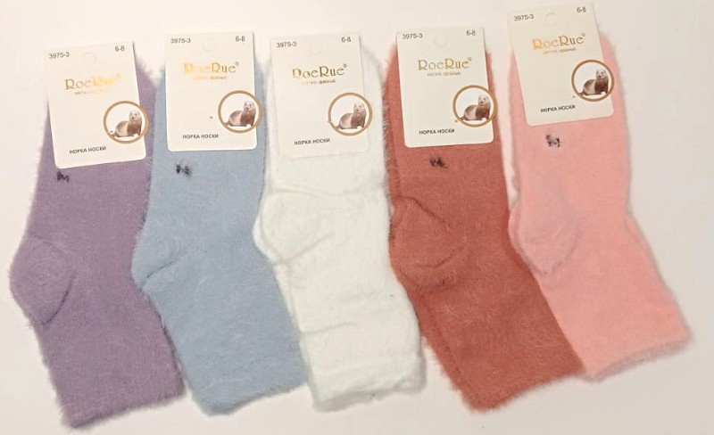 носки дет. RoeRue р.16-18(24-29) 5-7лет однотонные (80%соболь15%п/а, 5% спанд) теплые/Текс/10