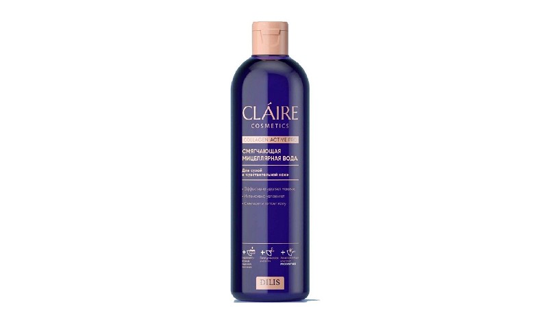 ср-во д/снятия макияжа CLAIRE Collagen Active Pro 400мл Мицеллярная вода увлажняющая с гиалуроновой кислотой /Дилис/12