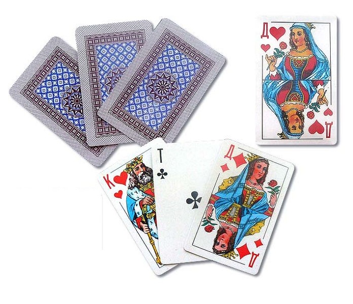 карты игральные 54л с пластиковым покрытием/TSB/120x10