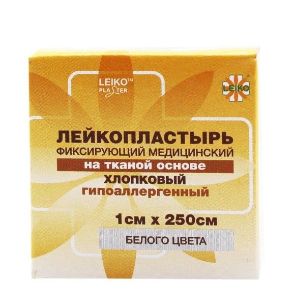 пластырь медицинский фиксирующий на тканой основе 1х250 см/Leiko/28