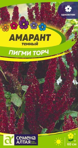 семена цветы Амарант Пигми Торч темный ЦП 0,1гр однолет.h-60см.соц/СемАлт/10