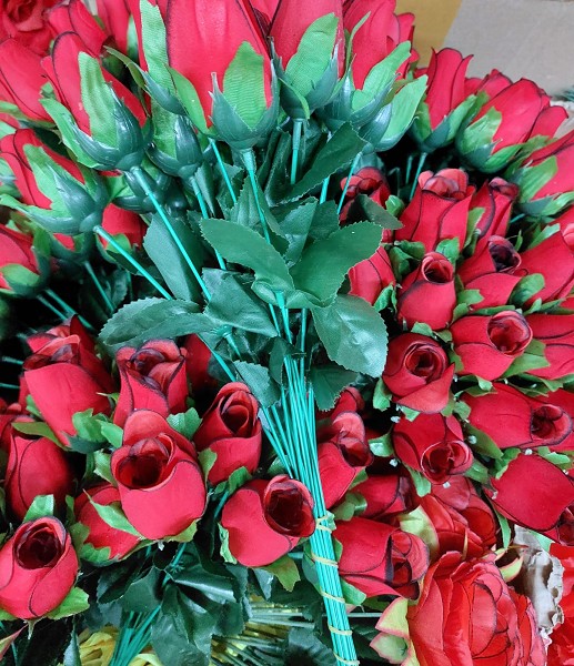цветы иск. Роза бутон 30см микс/ХозТР/24