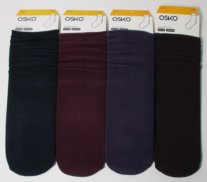 носки жен. OSKO Однотон р.37-41 без рез. микс (80%хлопок 15%спандекс 5%па) лето/Текс/12