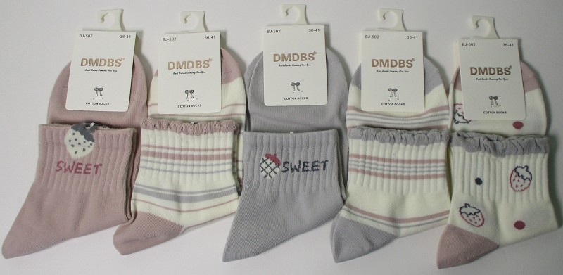 носки жен. DMDBS Рисунок р.36-41 укороч. микс (80% хлопок, 15% п/а, 5% спанд.) лето/Текс/10