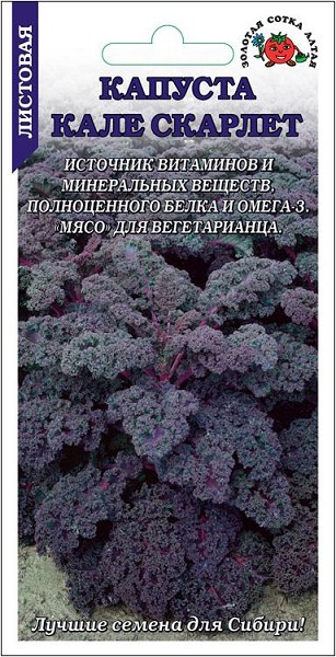 семена Капуста Кале Скарлет ЦП 0,3 листовая 80-100см красн. /ЗолС/20
