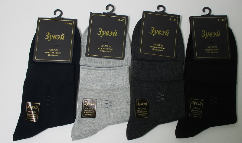 носки муж. Зувей однотон. р.41-45(27-29) с рис, микс (85%хлопок10%п/а5%эласт) лето/Текс/10