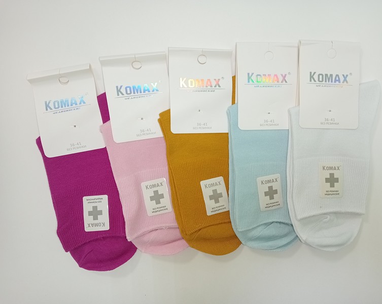 носки жен. Komax Однотон. р.36-41 мед.рез. микс (88% Хлопок 10% Полиамид 2% Лайкра) лето/Текс/10