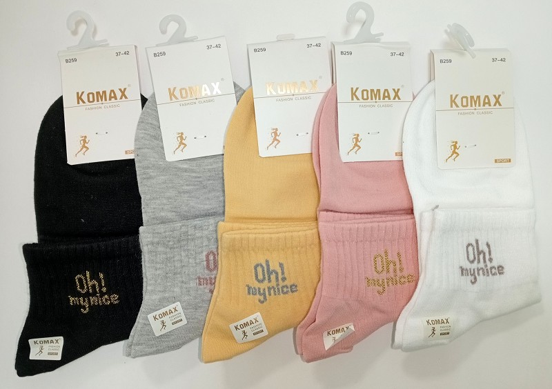 носки жен. Komax Oh! mynice р.37-42 укороч. микс (88% Хлопок10% п/а2% Лайкра) лето/Текс/10