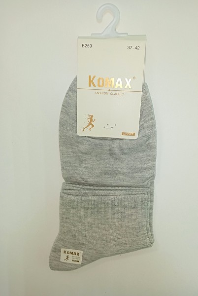 носки жен. Komax Однотон р.37-42 укороч. серые (88% Хлопок 10% Полиамид 5% Лайкра) лето/Текс/10