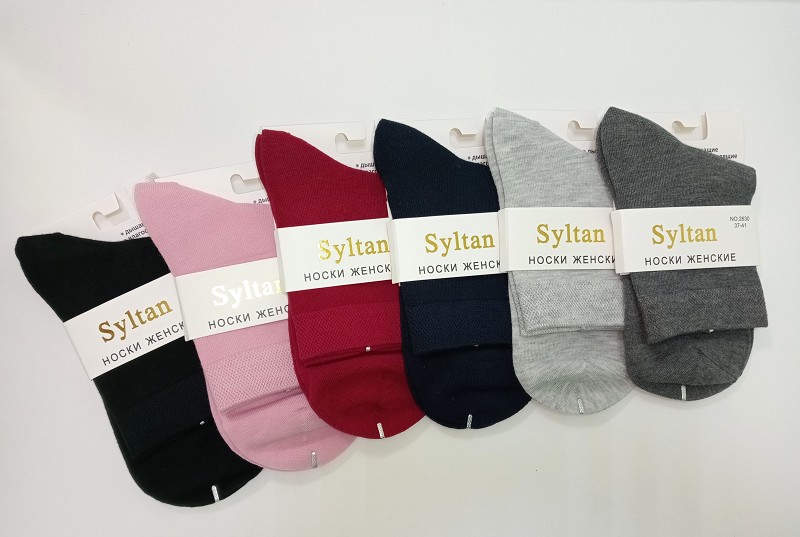 носки жен. Syltan Однотон. р.37-41 микс (80% Хлопок 15% Эластан 5% Спандекс)/Текс/10