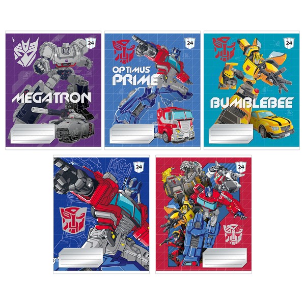 тетрадь 24л клетка  А5 Transformers, офсет, уф-лак, в асс.153494/КанцБ/120x20
