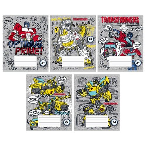 тетрадь 24л клетка  А5 Transformers, офсет, уф-лак, в асс.166670/КанцБ/120x20