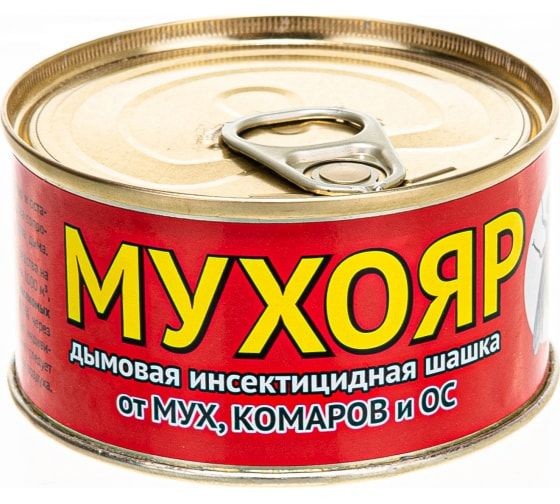инс Дымовая шашка Мухояр от ОС,мух и комаров 100гр банка/Ваше Хозяйство/48