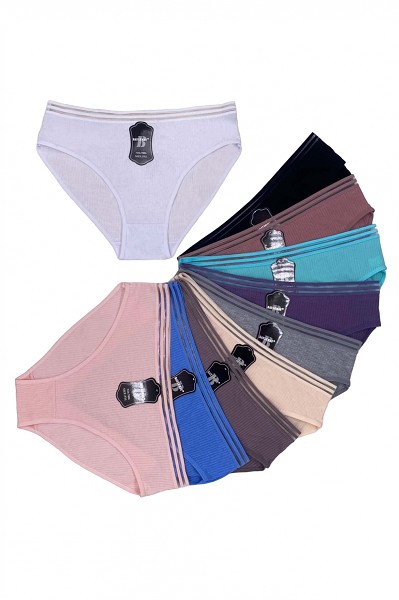 трусы жен. Baylemay 7806 Рубчик р.5XL(50-52) сеточка микс(95%хлопок5%спанд)/Текс