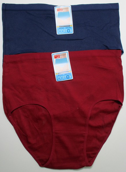 трусы жен. Cotton (Ba-My) 932 Однотон. р.12XL(58-60) рубчик, синий, бордов. микс (95%хлопок5%спанд)/Текс/12