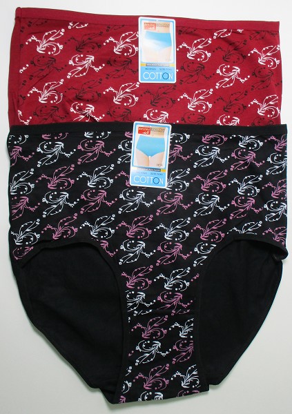 трусы жен. Cotton (Ba-My) 929 Узор р.12XL(64-66) бордов,черн. микс (95%хлопок5%спанд)/Текс