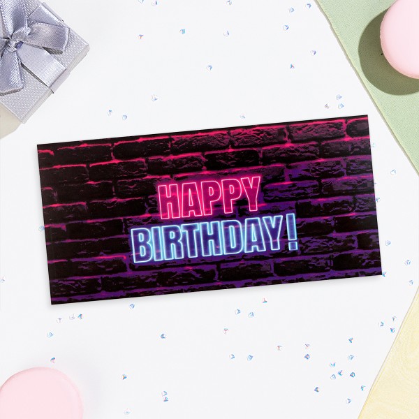 открытка Конверт д/денег Happy Birthday! кирпичики/С-Л/10