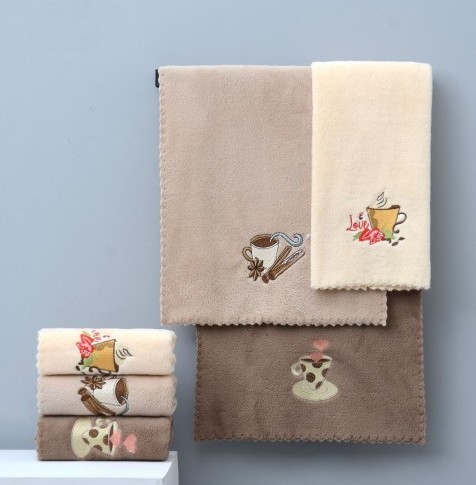 полотенце кух. микроф 35*75 Кофе  св.корич.(100% хлопок) микс 668-156 Р 24431/Текс