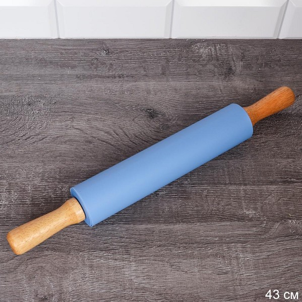 скалка силикон. 43*5см RL-919 синяя/Г-Трейд/72