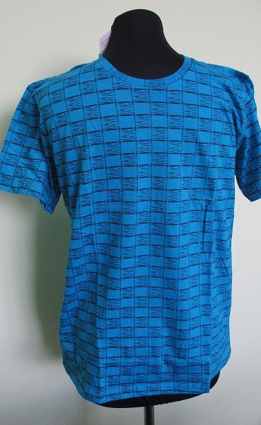 футболка муж. Rich-X Клетка р.2XL(54-56) голубой (100%хлопок) /Текс