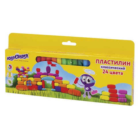 пластилин 24цв. Юнландик-архитектор, высшее качество, 480г Юнландия/СМН/48x12