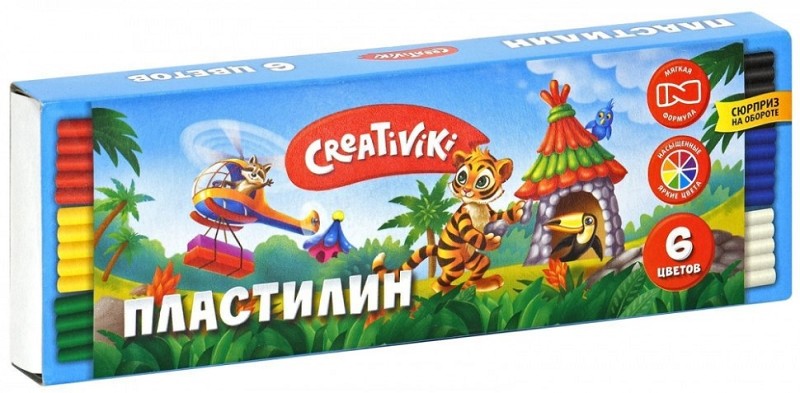пластилин  6цв. Creativiki 90г стек 163628/ФРМ/56
