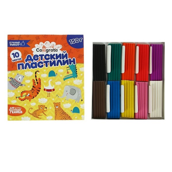пластилин 10цв. Calligrata 150г стек/С-Л/38