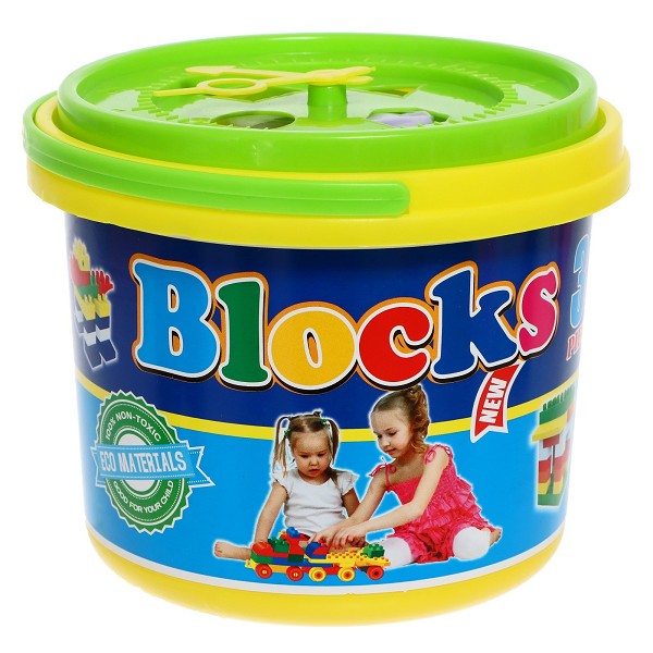 конструктор BRICKS циферблат, сортер в ведре 34дет./С-Л