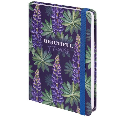 ежедневник А5 128л недатир "Beautiful Flowers" с резинкой, твердый 145*203мм/СМН