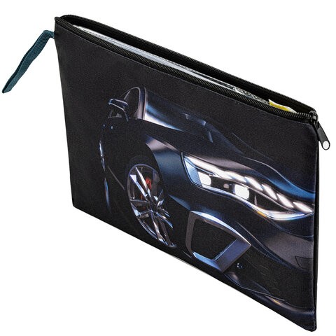 папка д/тетрадей А4 1отд. Super car полиэстер, на молнии 23*33см/СМН/12