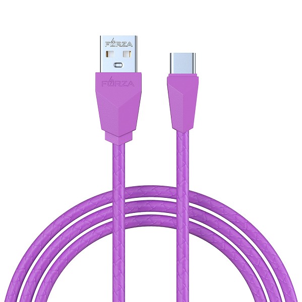 кабель для зарядки FORZA Конфетти Type-C, 1м, 1A PVC в асс./Г-Ц