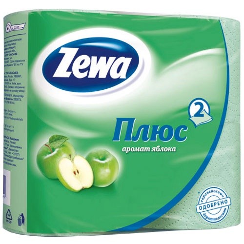 туал/бумага ЗЕВА 2-х слойная 4шт Яблоко /ZEWA/24