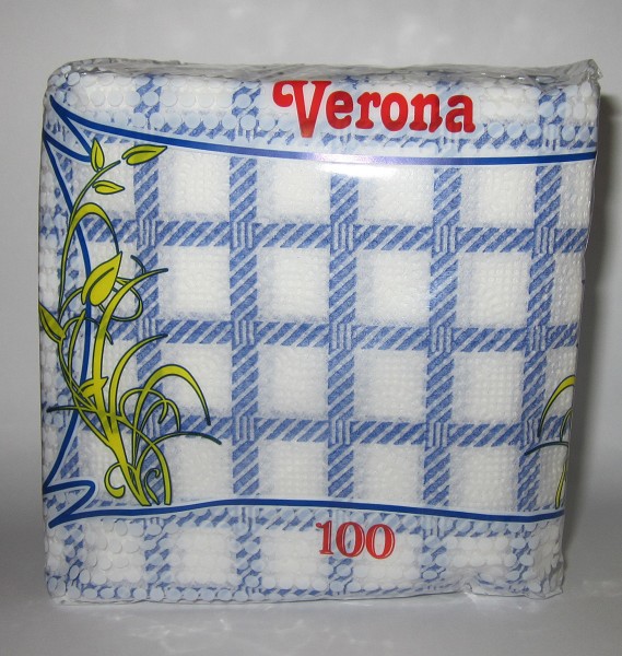 салфетки Лепота(Верона) 100л п/п 1-сл 24*24 клетка ассорти/ЛПТ/48