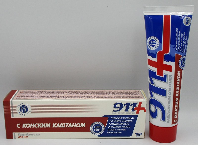 911 100мл С Конским каштаном гель-бальзам д/ног/ТТэк/40