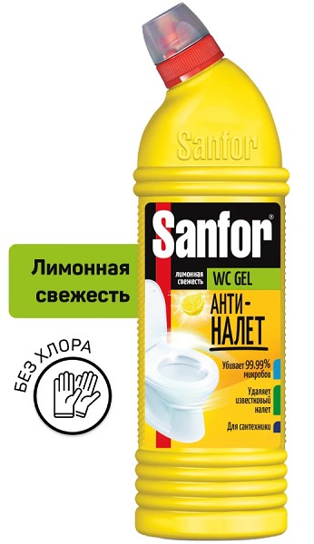 ч/с Санфор санит.750мл гель Лимон Антиналет/СХЗ/15