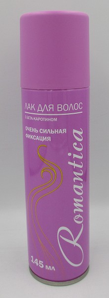 лак д/волос Романтика 145мл оч/с/ф с В-каротином (розовый)/Сибиар/24